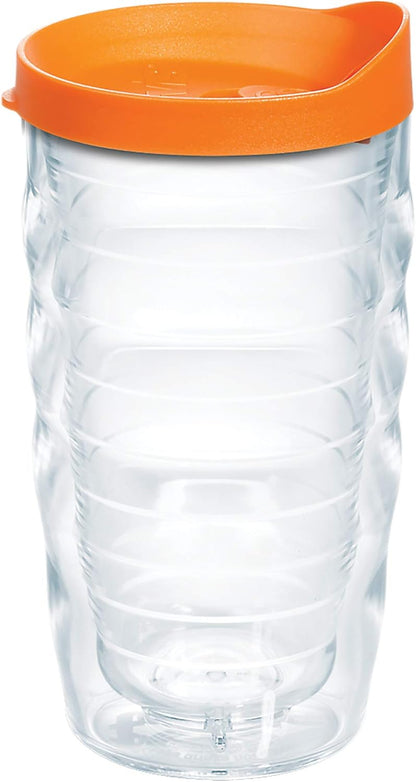 Tervis Clear & Colorful Lidded Made in USA Double Walled Insulated Tumbler Travel Cup Keeps Drinks Cold & Hot, 24oz, Black Lid, 1 Count (Pack of 1)