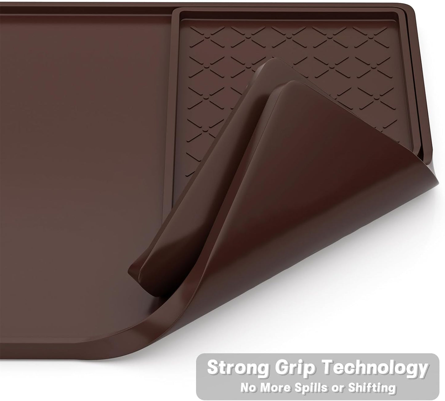 Rnivvi Silicone Coffee Mat, 16" x 24" Waterproof Raised Edge Coffee Bar Mats for Espresso Machine Station Accessories, Heat Resistant Detachable Dish Drying Pad for Kitchen Counter, Dish Rack, Green