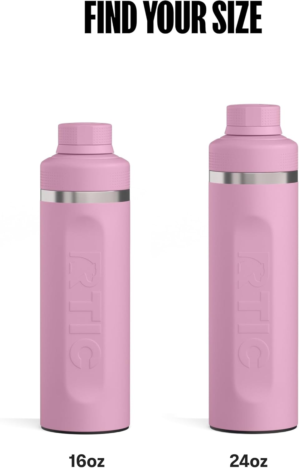 RTIC 24oz Refuel Water Bottle with Workout Protein Shaker, Insulated, Stainless Steel, Metal, Double Wall Vacuum-Insulation, Ceramic Lined, Leak-Proof Chug Lid, Tumbler, Black