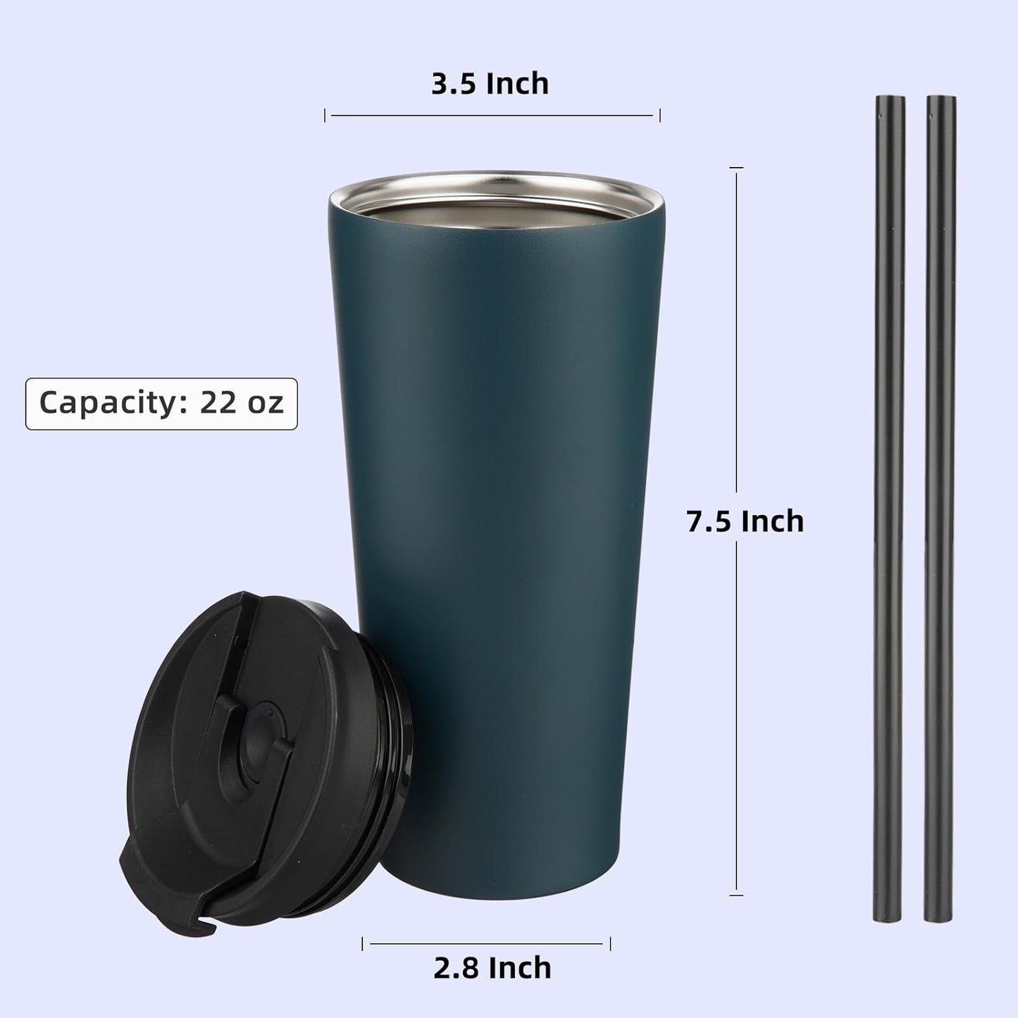 Konokyo 30 OZ Insulated Tumbler with Lid and 2 Straws Stainless Steel Water Bottle Vacuum Travel Mug Coffee Cup,Pastel Sunset