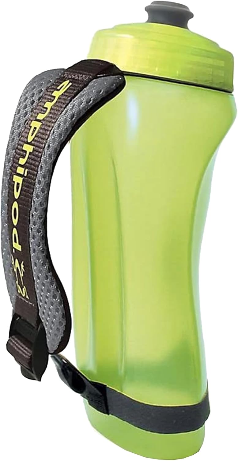 Amphipod Hydraform Handheld Bottle, Ergonomic Runners BPA-Free Hydration/Fuel Water Bottle for Endurance Runners, Hiking & Jogging - Charcoal/Clear - 12 oz.