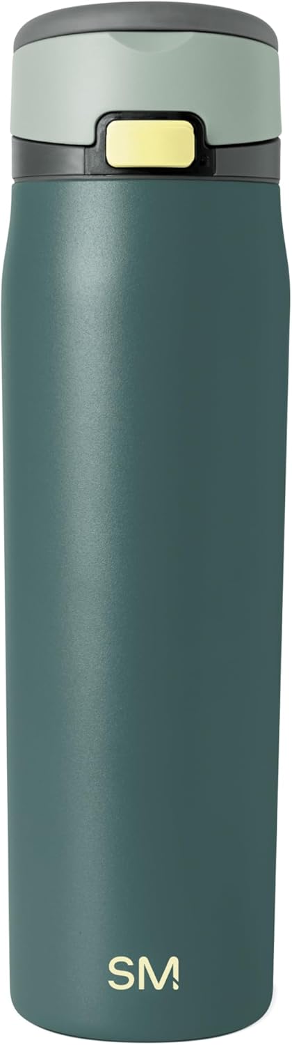 Simple Modern Mesa Loop Water Bottle with Covered Straw and Handle | 24oz Cup Holder Friendly Insulated Stainless Steel Bottles for Travel, Sports and School | Iris Sage - Colors A