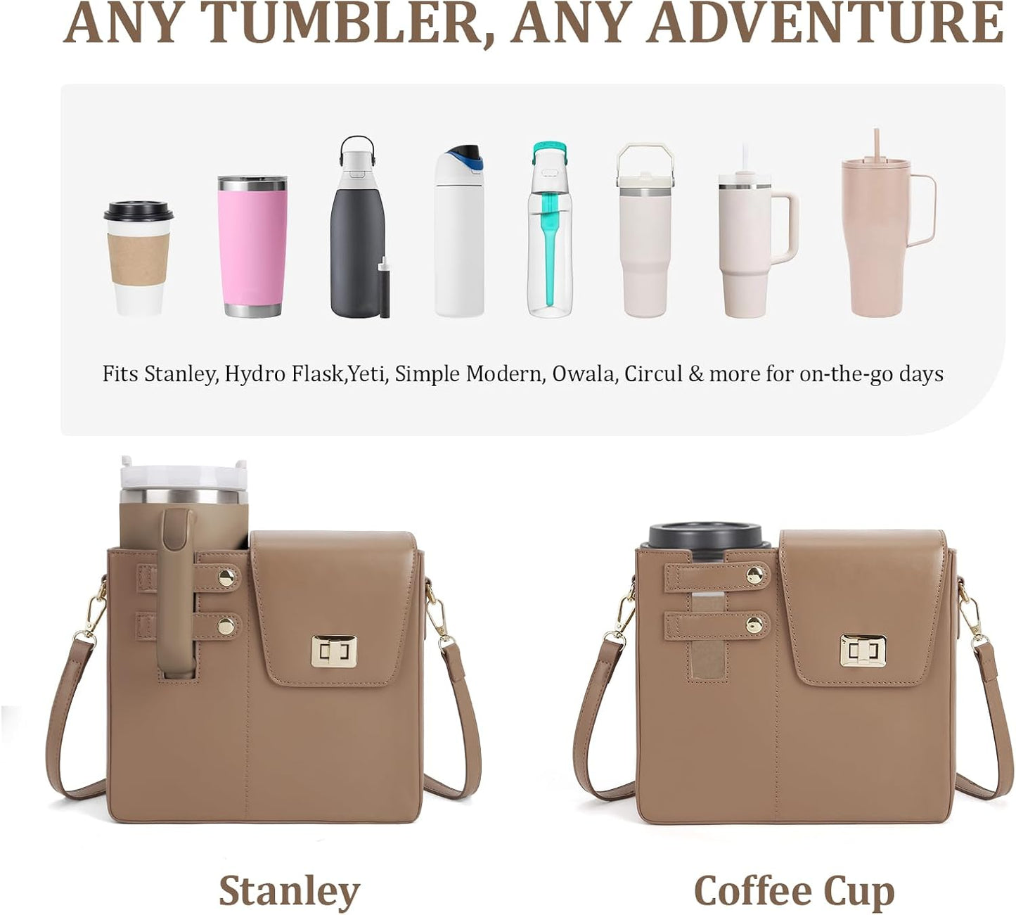 Stanley Purse Cup Holder Bag- Outdoor Portable Crossbody Bag for Stanley Cup Tumbler Purse