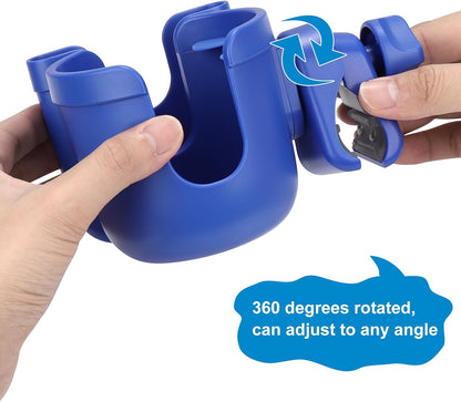 Accmor Stroller Cup Holder with Phone Holder, Bike Cup Holder, Universal Cup Holder for Uppababy Nuna Doona Strollers, 2-in-1 Cup Holder for Walker, Wheelchair, Scooter - Colors B