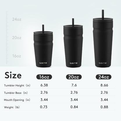 COKTIK 24oz Insulated Tumbler with Lid and Straw Iced Coffee Cup Reusable Stainless Steel Travel Mug Water Bottle Cupholder Friendly for Women Men Her Him (Blush)