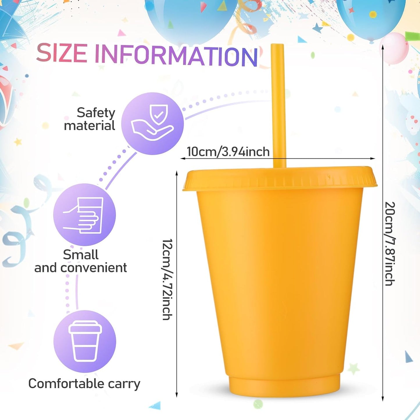 Sieral 30 Pack Cups with Lids and Straws Kids Tumbler with Straw Reusable Water Bottle Iced Coffee Travel Mug Adults Plastic Cups for Parties 16 oz (Candy Colors)