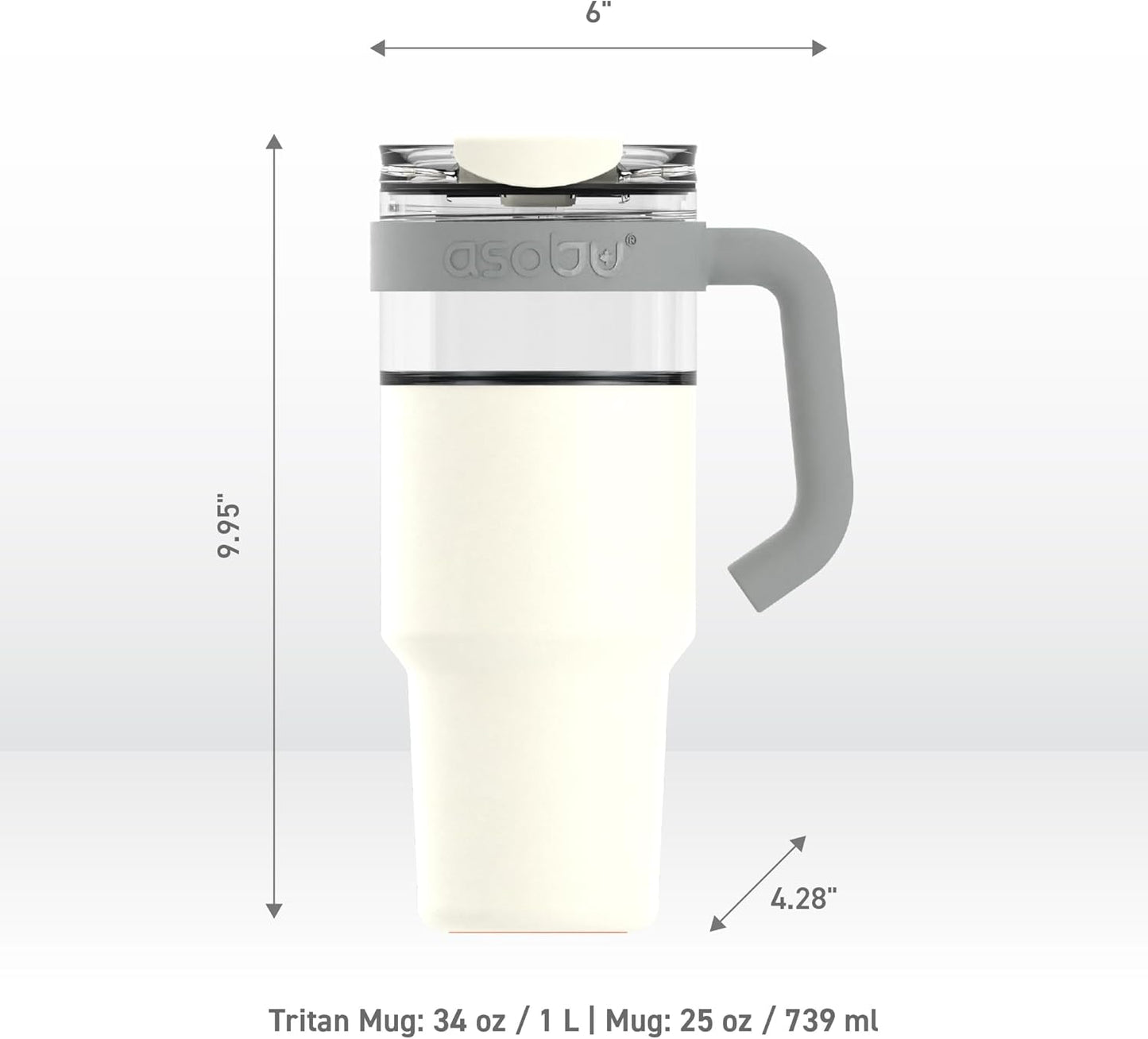 asobu Ultimate Ceramic Travel Mug, 12oz Insulated Stainless Steel Coffee Cup with Handle & Splash-Resistant Lid, Ceramic Lined for Pure Taste, BPA-Free, Double-Wall Vacuum for Hot Drinks
