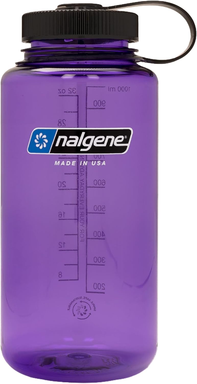 Nalgene 32 oz Wide Mouth Water Bottle | BPA-Free, Durable & Leak Proof, Lightweight Bottle for Hiking & Gym, Work & Travel