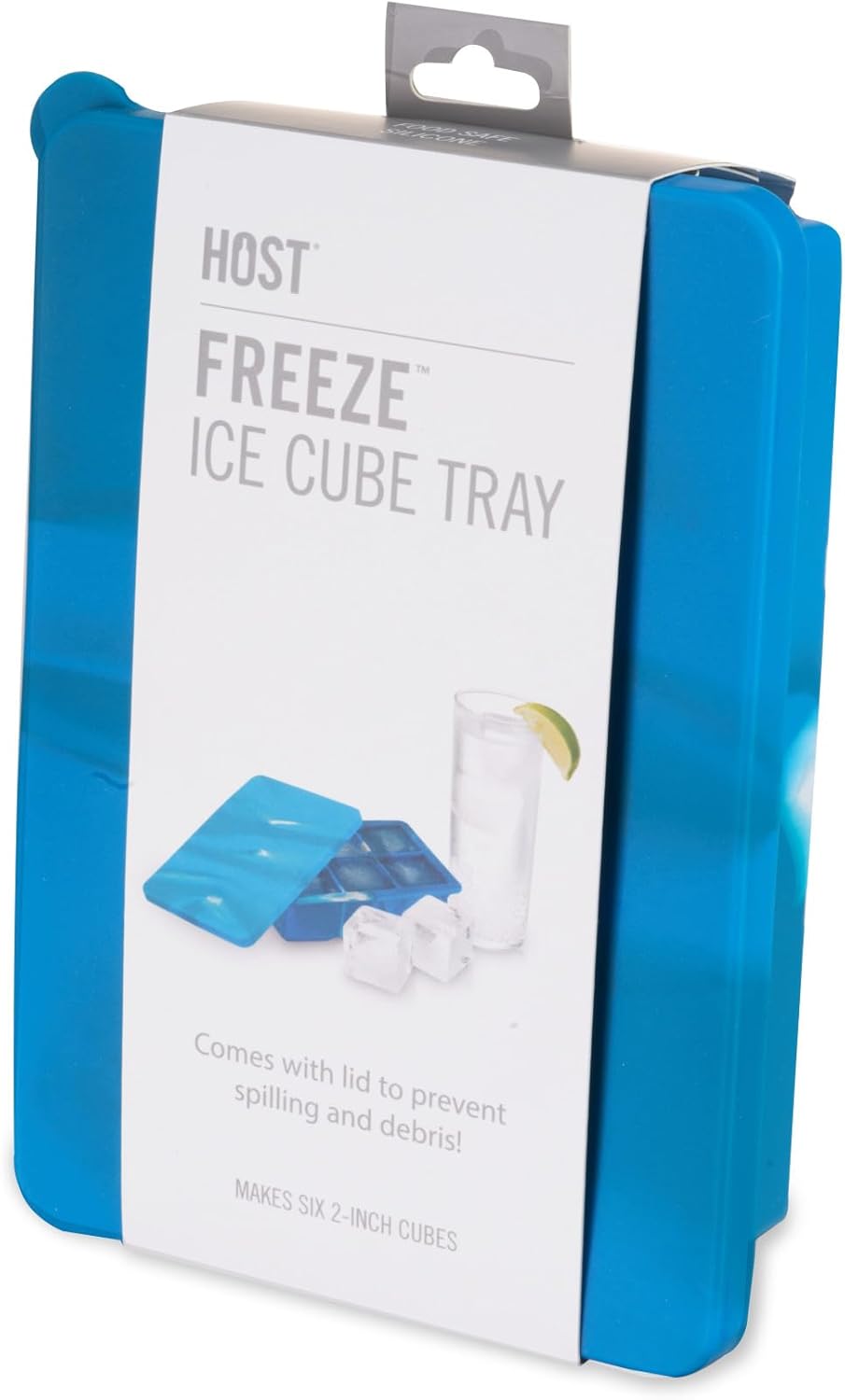 Host Ice Cube Tray, Makes Four 5-Inch Long Cubes, Durable Silicone Trays with Easy Release Design, Perfect for Water Bottles and Highball Glasses, Home Bar Accessories, Set of 1, Marble