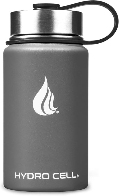HYDRO CELL Stainless Steel Insulated Water Bottle with Straw - For Cold & Hot Drinks - Metal Vacuum Flask with Screw Cap and Modern Leakproof Sport Thermos for Adults (Neon 18oz)