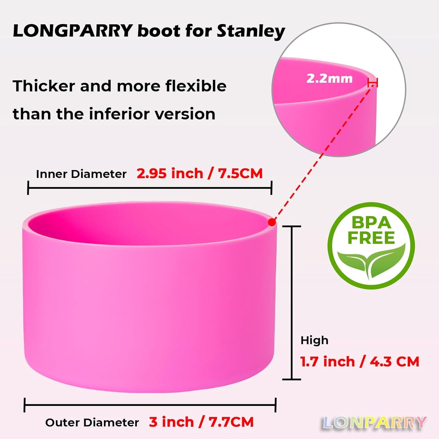 2-Pack Silicone Boot for Stanley Cup 30oz & 40oz, Anti-Slip & Noise Reducing Bottom Protector, BPA-Free Tumbler Base Cover for Quencher H2.0 30/40oz & IceFlow 20/30oz, Accessories for Car & Travel