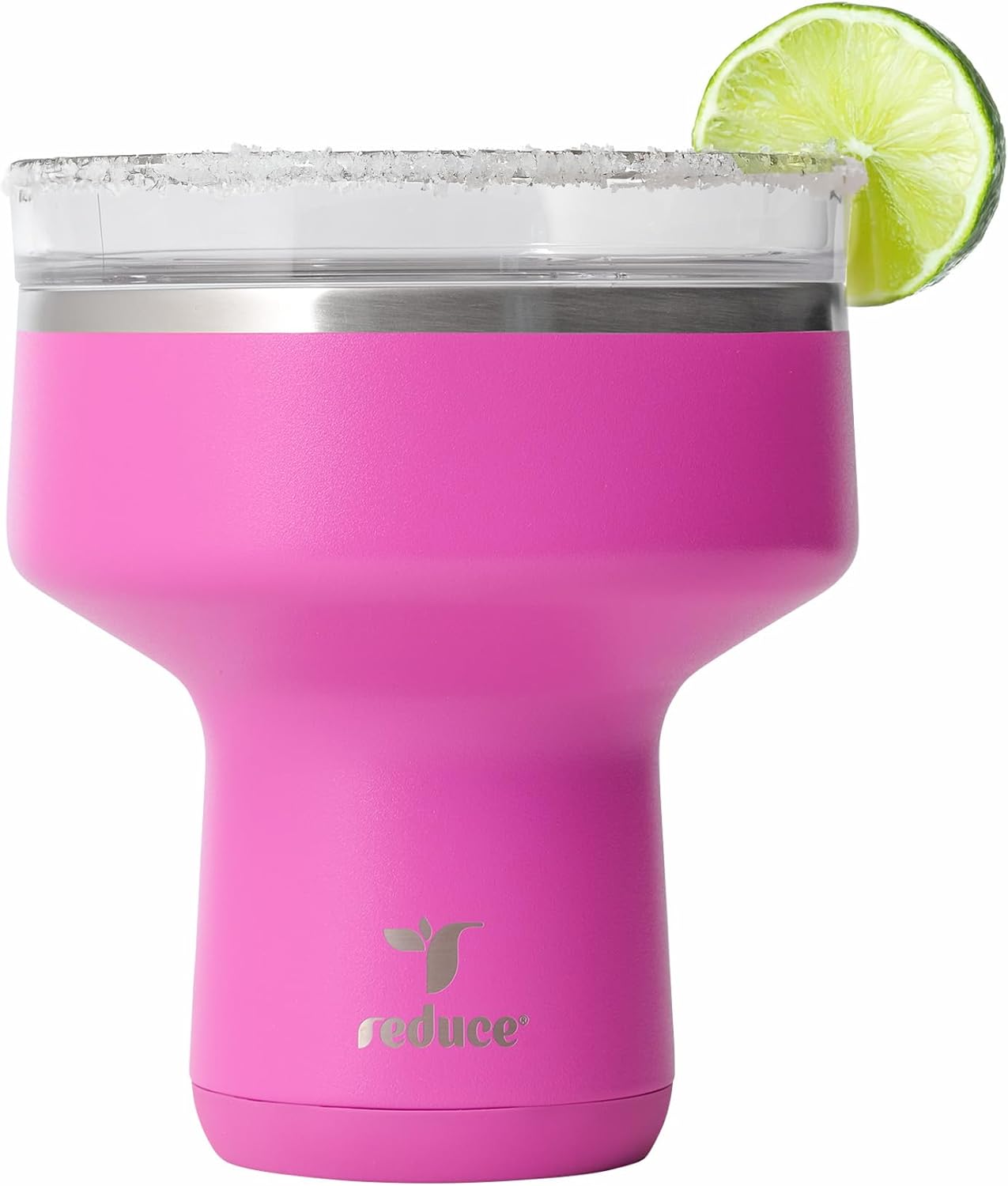 REDUCE Saltini 16 oz Cocktail Tumbler - Insulated Margarita Tumbler with Lid - Keeps Drinks Cold for 10 Hours - 360 Sippable Martini Glass Alternative - Shatterproof, Perfect for Parties - Cloud Blue