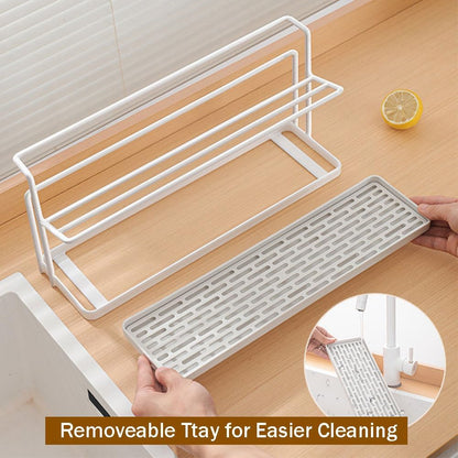 Water Bottle Drying Rack Cup Storage with Drain Tray Mug Organizer for Kitchen - 2 Tiers (Black)