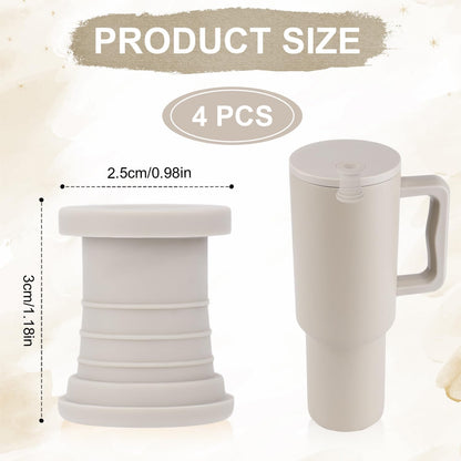 4pcs Replacement Stopper Compatible with Simple Modern Kids 40 oz 30 oz Tumblers with Handle, Silicone Water Bottle Top Accessories Cup Lid Seal Gaskets Travel Mug Replacement Parts (Gray)