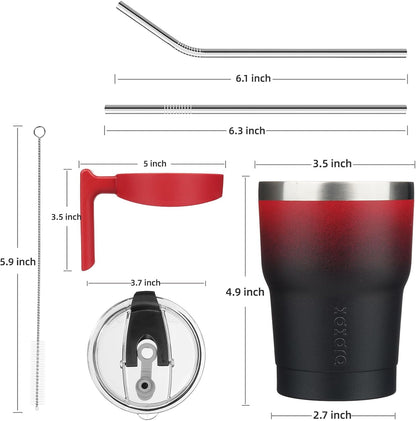 BJPKPK Tumbler With Handle And Straw Lid 40 oz Stainless Steel Insulated Coffee Tumbler Cups For Home, Office or Car,Turquoise