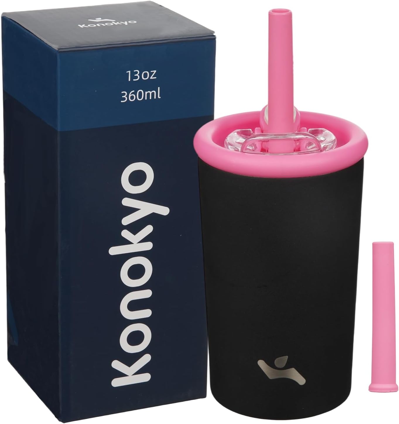Konokyo 25oz Insulated Tumbler with Lid and Straw, Reusable Iced Coffee Cup with Lid, Travel Coffee Mug, BPA-Free, Leak-Proof and Durable, Oasis