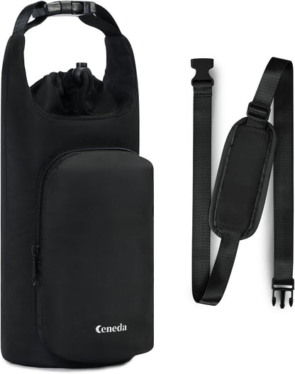 Ceneda Water Bottle Carrier Bag with Phone Pocket 32oz 40oz Tumbler Insulated Water Bottle Holder with Adjustable Shoulder Strap Carrier Sling Bag (Purple)