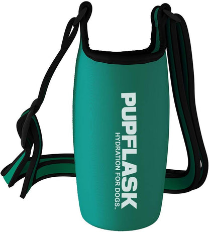 Tuff Pupper PupFlask Insulated Neoprene Dog Water Bottle Holder Sling with Wide Adjustable Shoulder Strap, Great for Travel, Walking, Hiking, Portable Pet Water Bottle Holder (40 OZ, Nebulas Blue)