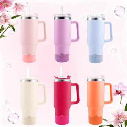 Hpbel Protective Silicone Boot for Stanley Cup Accessories Compatible with Stanley Cup Boot 40/30z and More Bottles with 2.95in Bottom for Water Bottle Flower Tumbler Accessories