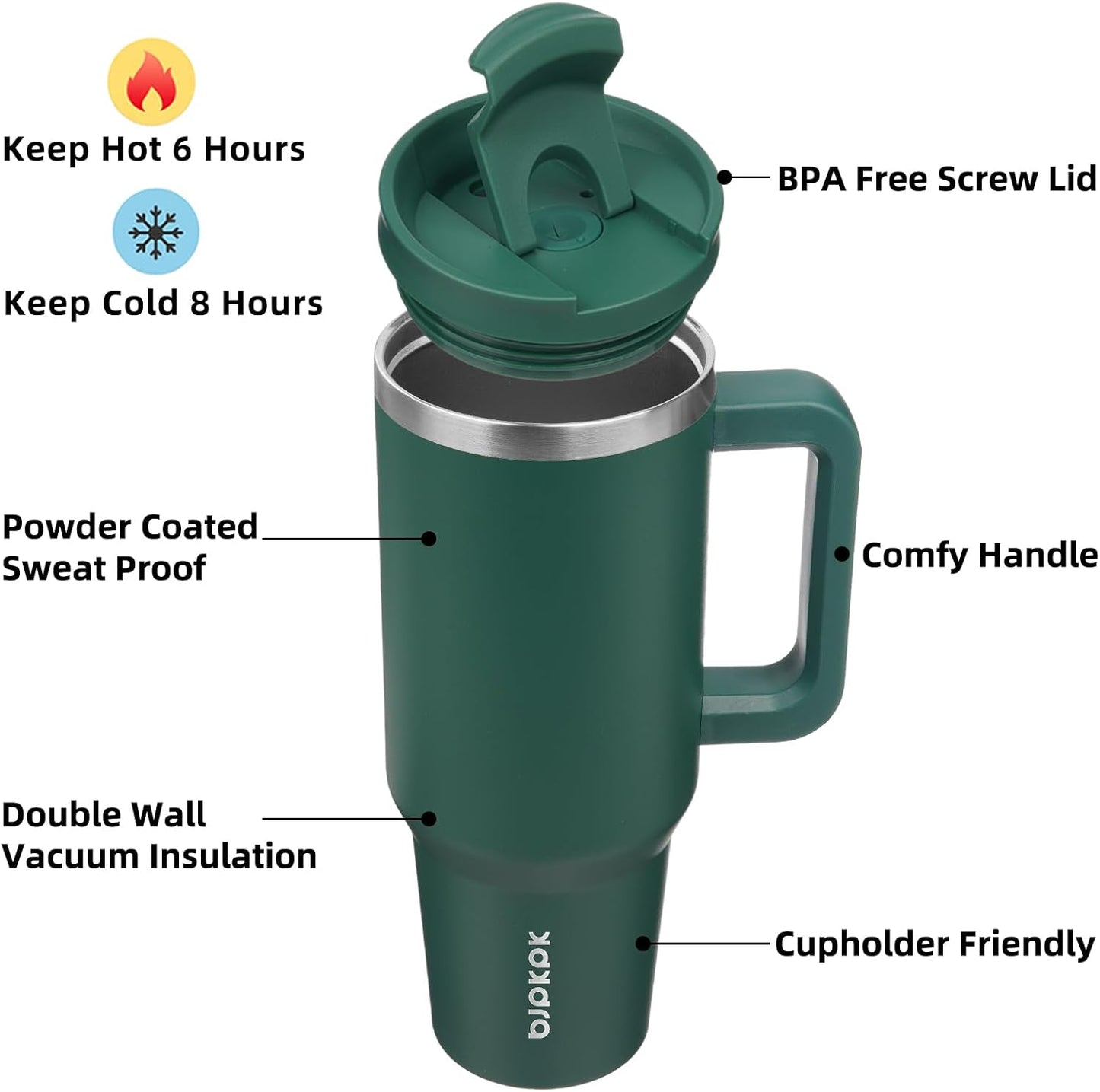 BJPKPK 30oz Stainless Steel Insulated Tumbler With Handle And Lid Straw Travel Coffee Mug Thermal Cup,Black