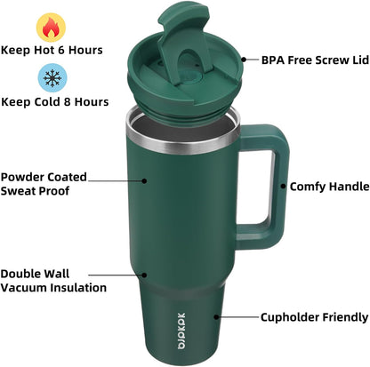 BJPKPK 30oz Stainless Steel Insulated Tumbler With Handle And Lid Straw Travel Coffee Mug Thermal Cup,Black