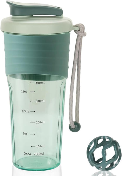 Shaker Bottle for Protein Mixes，24 oz，Protein Shaker Bottles with Whisk Ball, Mixer Bottle, Protein Bottle,Portable Pre Workout Whey Protein Drink Shaker Cup，Pink