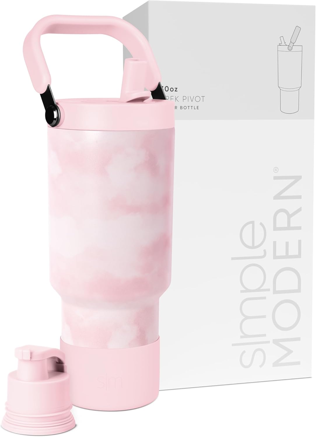 Simple Modern Trek Pivot | 40oz Flip Straw Tumbler with Handle | Water Bottle & Boot | Interchangeable Straw & Chug Lids | Insulated Stainless Steel Jug | Gym Sports Outdoors | Forest - Colors A