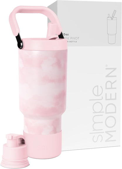 Simple Modern Trek Pivot | 40oz Flip Straw Tumbler with Handle | Water Bottle & Boot | Interchangeable Straw & Chug Lids | Insulated Stainless Steel Jug | Gym Sports Outdoors | Forest - Colors A