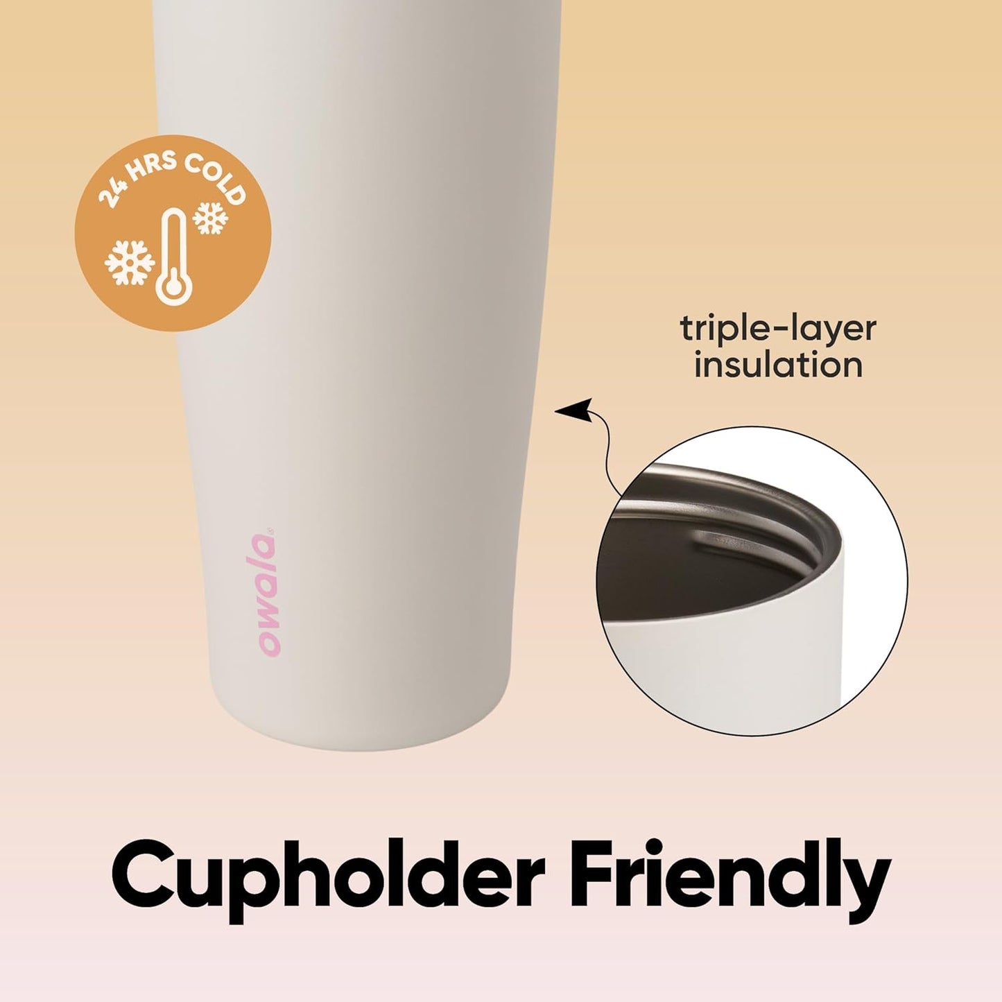 Owala FreeSip Tumbler - Stainless Steel - 40-oz. - Tan (Lightly Toasted)