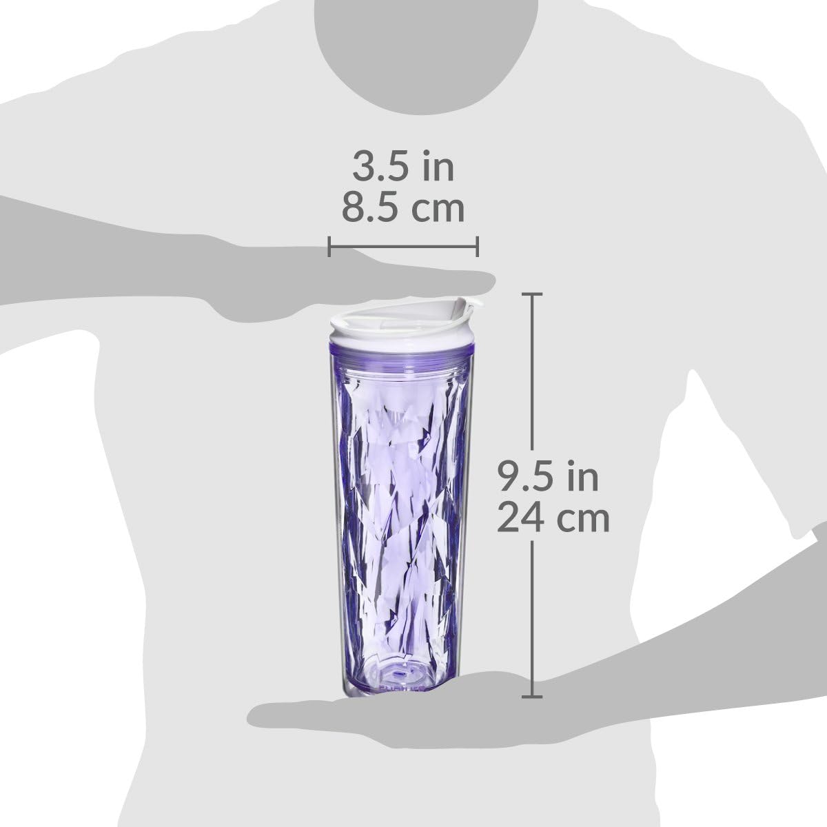 Cupture Crystal Click & Seal Shake Tumbler Cup for Hot or Cold Drinks - 22 oz (Black Diamond)