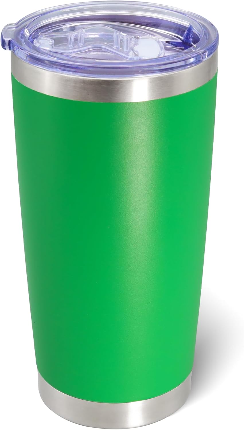 AIANJI 20oz Tumbler Bulk Stainless Steel Tumblers with Lid Vacuum Insulated Double Wall Travel Coffee Mug Powder Coated Tumbler Cup for Hot and Cold Drinks(Stainless Steel, 1 pack)