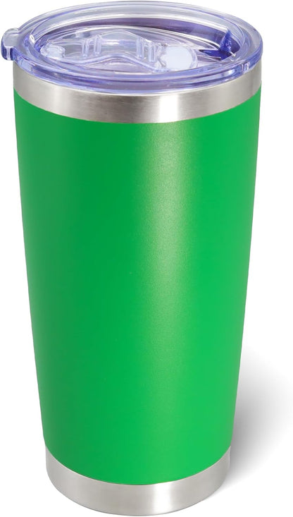 AIANJI 20oz Tumbler Bulk Stainless Steel Tumblers with Lid Vacuum Insulated Double Wall Travel Coffee Mug Powder Coated Tumbler Cup for Hot and Cold Drinks(Stainless Steel, 1 pack)