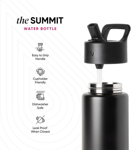 Simple Modern Kids Water Bottle with Straw Lid | 14oz Insulated Stainless Steel Kids Tumbler & Spill Proof Toddler Cup for School, Girls, Boys | Summit | Chloe Floral - Colors A