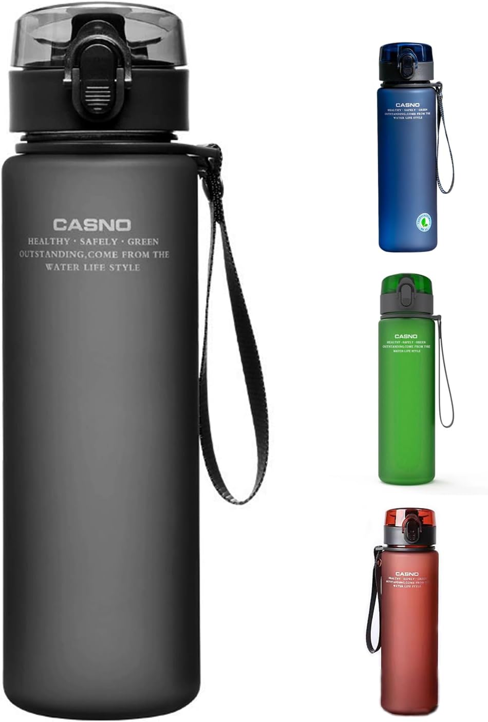 DEARART 20oz Water Bottles with Locked Button, Frosted Bottle One Hand, 100% Leakproof No Straw Direct Spout, Suit Sport Office School Travel Yoga Gym, Red