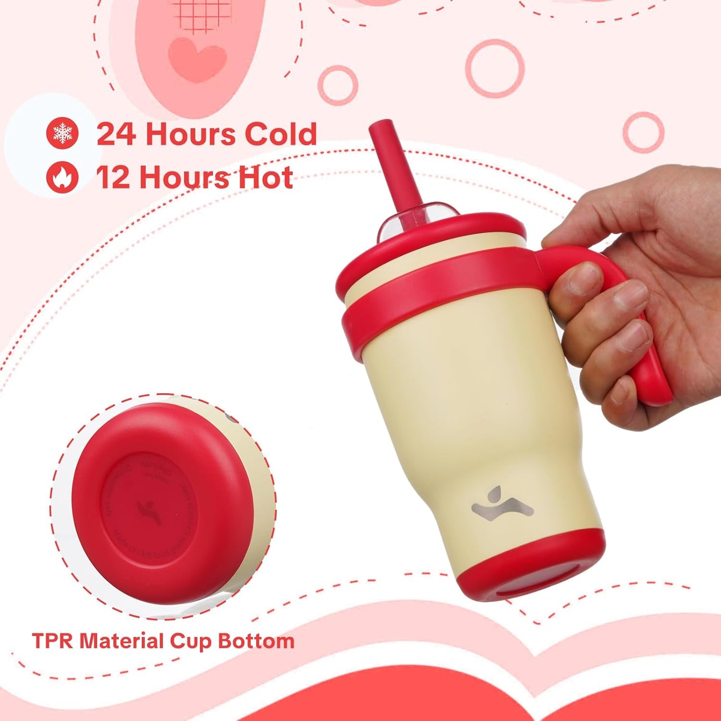 Konokyo 30 oz Tumbler with Side Handle, Insulated Water Bottle with Straw and 2 in 1 Lid, Stainless Steel Cup Travel Coffee Mug for Sports Office Gym,Purple