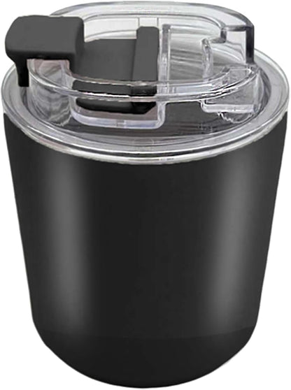 DEQIANG Travel Coffee Cup, Coffee Cup Travel with Lid, Insulated Coffee Mug for Hot & Cold Beverages, Great Gift Choice for Coffee Lovers, Office Workers, Hikers & Commuters (Black, 8.5 oz)