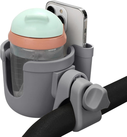 Accmor Stroller Cup Holder with Phone Holder, Bike Cup Holder, Universal Cup Holder for Uppababy Nuna Doona Strollers, 2-in-1 Cup Holder for Walker, Wheelchair, Scooter - Colors A
