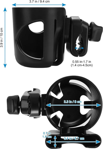 Accmor Stroller Cup Holder, Universal Cup Holder for Walker Wheelchair Bike, 360° Rotatable Stroller Cup Holder Attachment Accessories for Walker, Wheelchair, Scooter