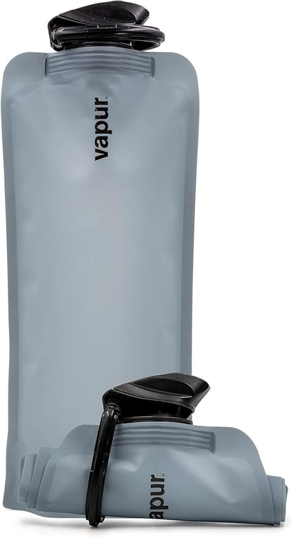 Vapur Collapsible Water Bottle with Carabiner - 34oz (1L), Night Blue - Flexible and Lightweight Water Bottle for Travel, Concert, Hiking, and Outdoor Adventures - BPA-Free, Dishwasher-Safe, Freezable