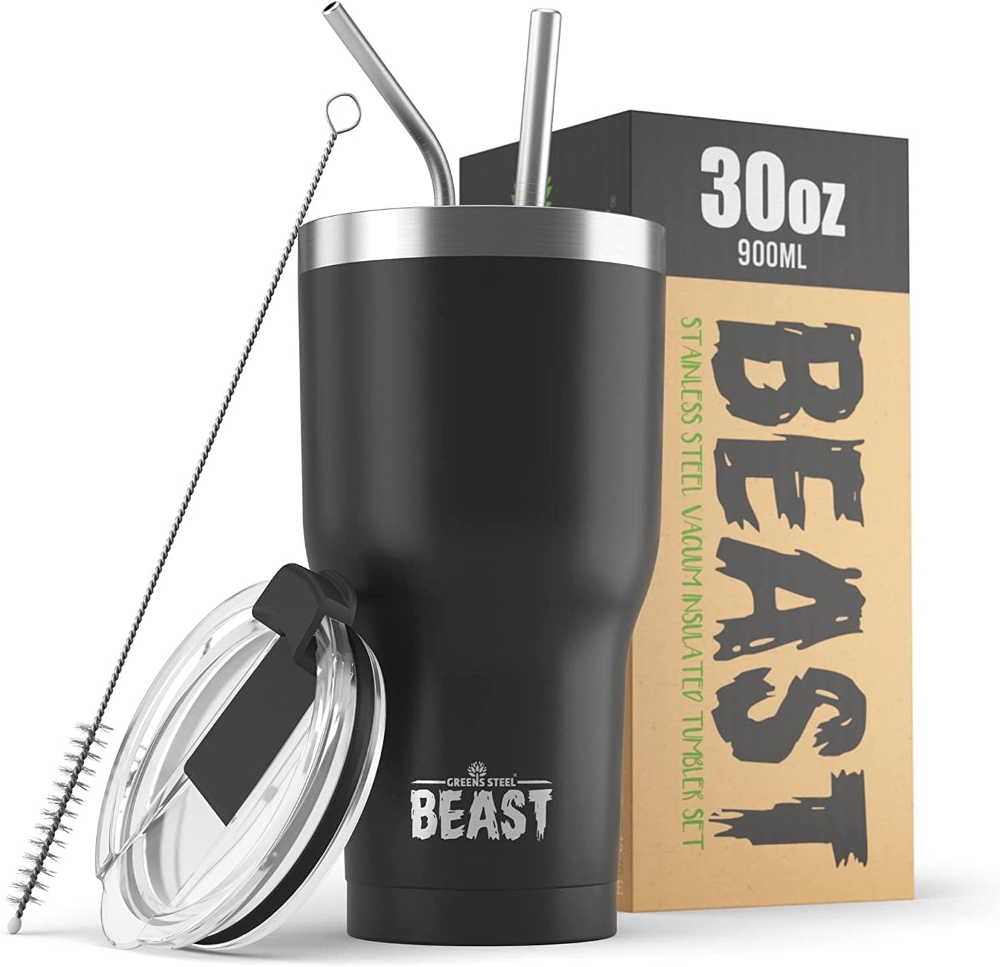 Beast 10 oz Tumbler Stainless Steel Vacuum Insulated Coffee Ice Cup Double Wall Travel Flask (Arctic White)