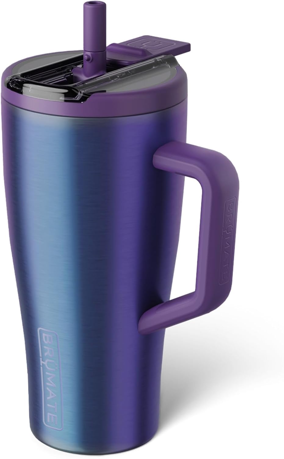 BrüMate Era Flip 30oz Tumbler with 100% Leakproof Covered Straw Lid | Hygienic Covered Straw | Insulated Stainless Steel Water Bottle with Handle | Cup Holder Friendly | BPA-Free (Sage)