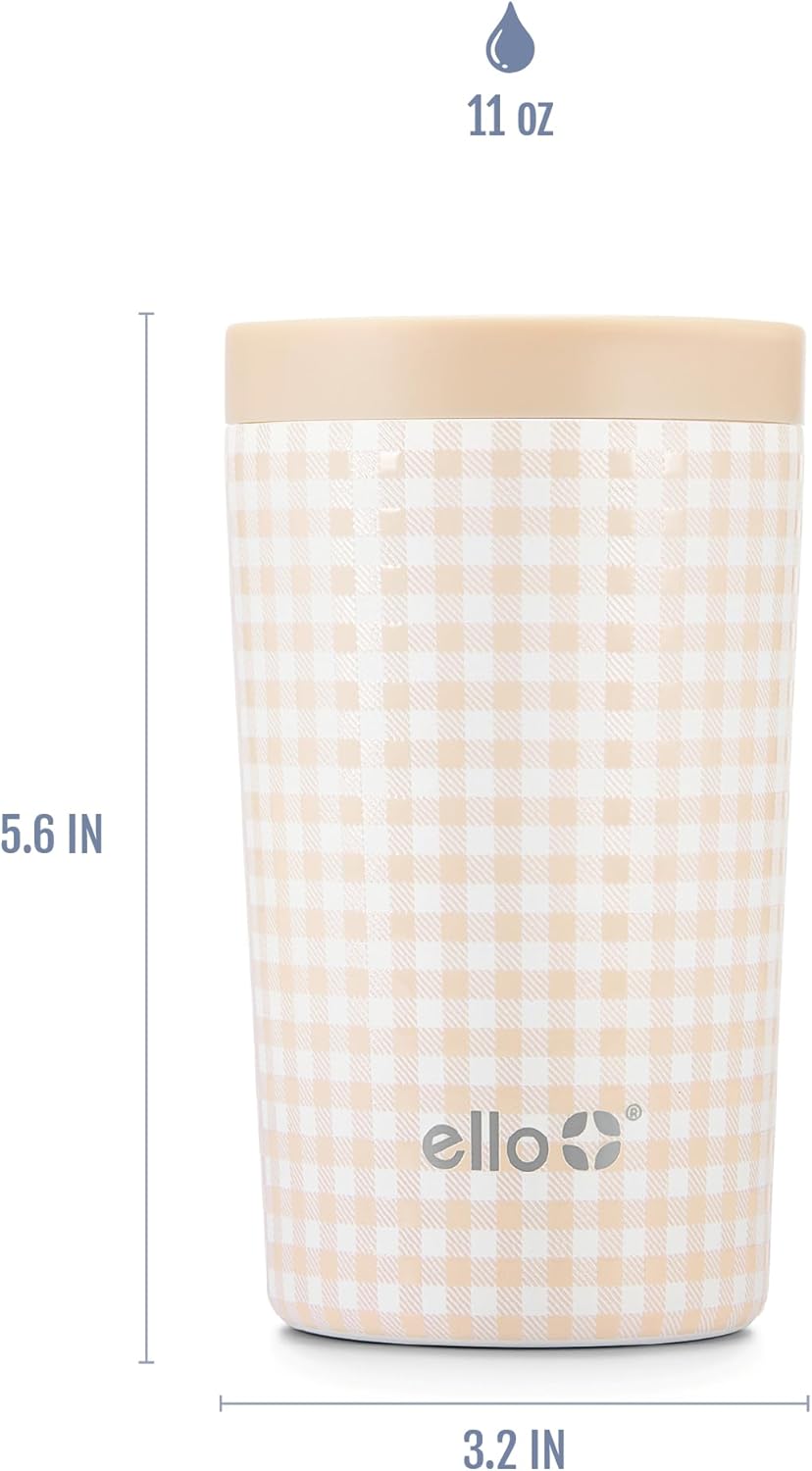 Ello Miri 16oz Vacuum Insulated Stainless Steel Travel Mug, Leak-Proof Slider Lid, Keeps Hot for 5 Hours, Perfect for Coffee or Tea, BPA-Free, Fits Most Cupholders, Holiday Gift, Speckle