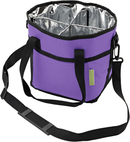 Family Size 4 Compartment Drink Carrier Bag, Cup Carrier Caddy for Hot & Cold Drinks, Portable Cup Holder for Car Travel, Beach, Picnic, Camping & Commute (Pink)