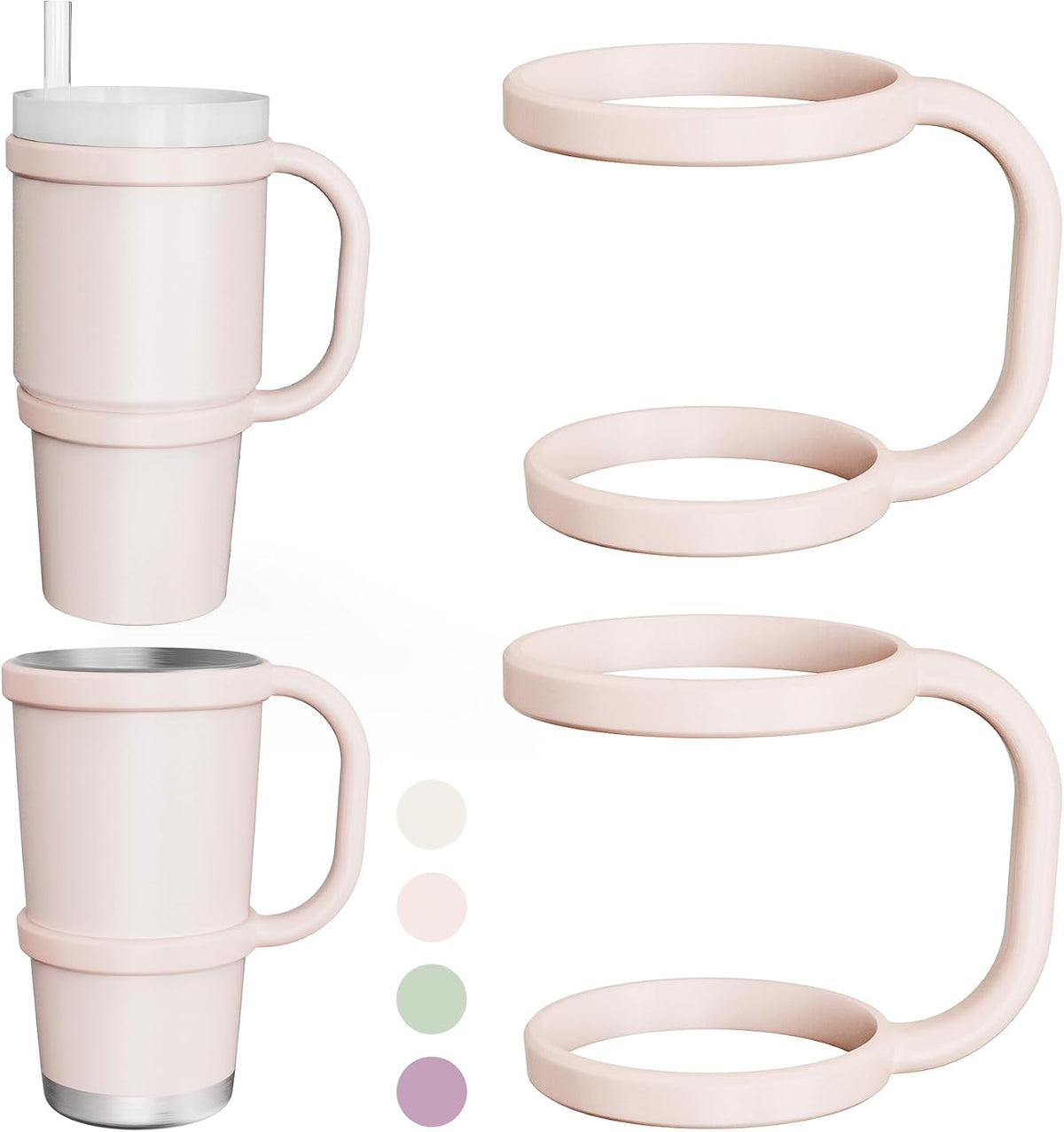 Silicone Tumbler Handle for Stanley & YETI 20oz Cup, BPA-Free, Green