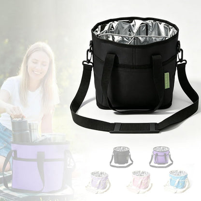 Insulated Drink Carrier Bag for 4 Cups, Water Resistant Multiple Tumbler Tote with Adjustable Shoulder Strap, Leakproof Reusable Coffee Caddy for Travel and Outings (Pink)