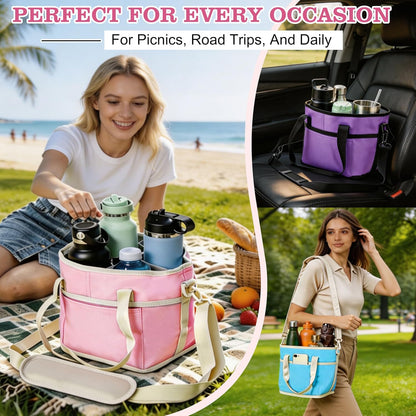 Drink Carrier Bag, Water Bottle Holder with Strap