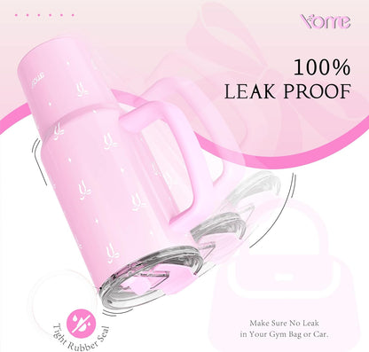 YOME 40oz Mom Tumbler with Handle and Flip Straw | Stainless Steel Best Mom Ever Gifts Insulated Water Bottle | Keeps Drinks Cold | Dishwasher Safe | Cupholder Friendly | Gym Travel Yoga