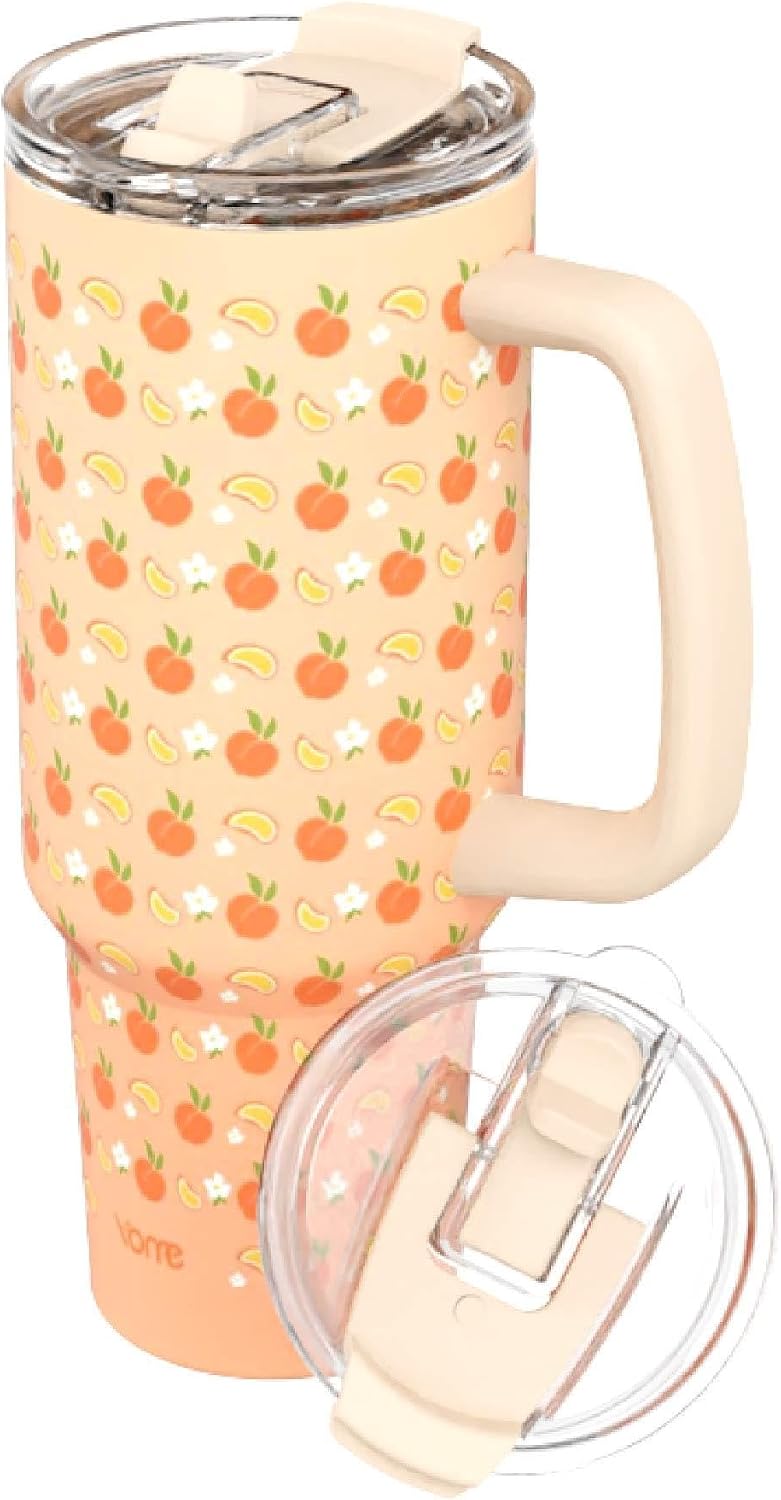 YOME 40oz Mom Tumbler with Handle and Flip Straw | Stainless Steel Best Mom Ever Gifts Insulated Water Bottle | Keeps Drinks Cold | Dishwasher Safe | Cupholder Friendly | Gym Travel Yoga