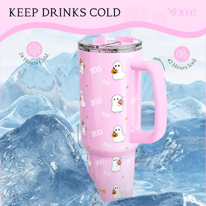 YOME 40oz Mom Tumbler with Handle and Flip Straw | Stainless Steel Best Mom Ever Gifts Insulated Water Bottle | Keeps Drinks Cold | Dishwasher Safe | Cupholder Friendly | Gym Travel Yoga