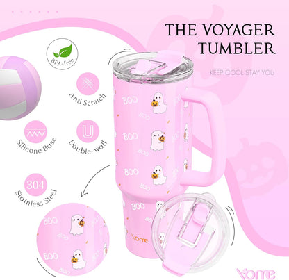YOME 40oz Mom Tumbler with Handle and Flip Straw | Stainless Steel Best Mom Ever Gifts Insulated Water Bottle | Keeps Drinks Cold | Dishwasher Safe | Cupholder Friendly | Gym Travel Yoga